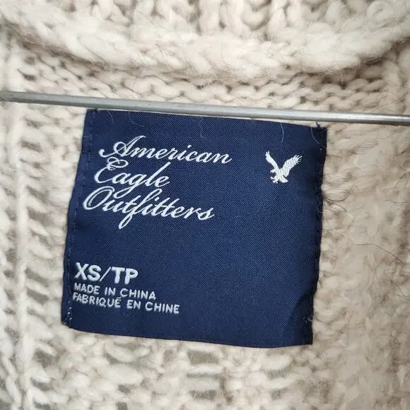 American Eagle Tan Knit Cardigan Sweater Womens Size Extra Small XS - Picture 4 of 5